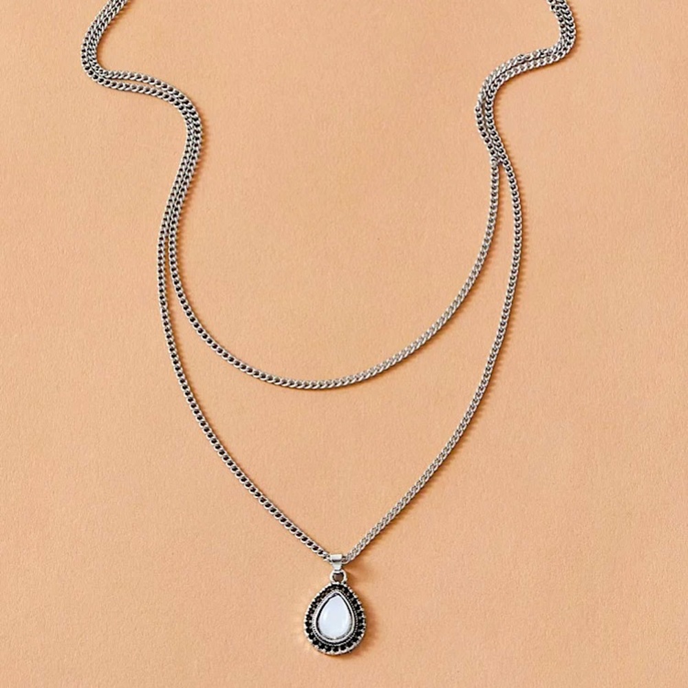 🔴𝟭𝟬/$𝟮𝟱🔴NEW 2 Layered Opal Simple Necklace - Picture 7 of 12